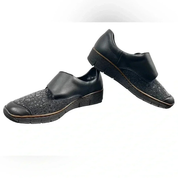 Rieker Glucksburg Velcro Black Brown Shoes  Size 39/8.5 - Picture 7 of 10